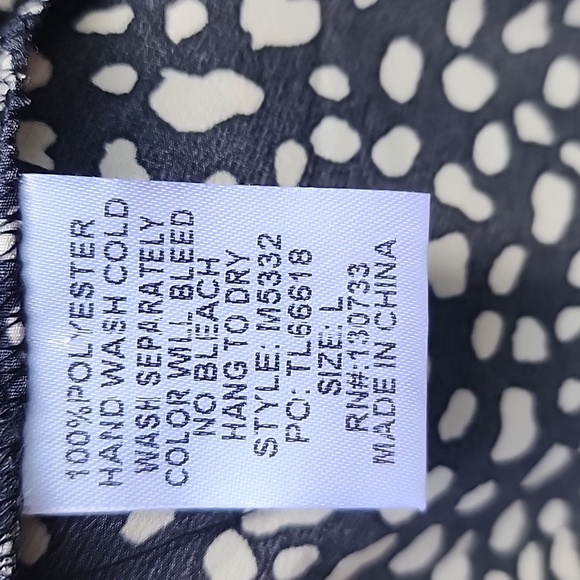 Umgee Cheetah Black Tan Babydoll Tunic Top Blouse Size Large - Picture 4 of 12